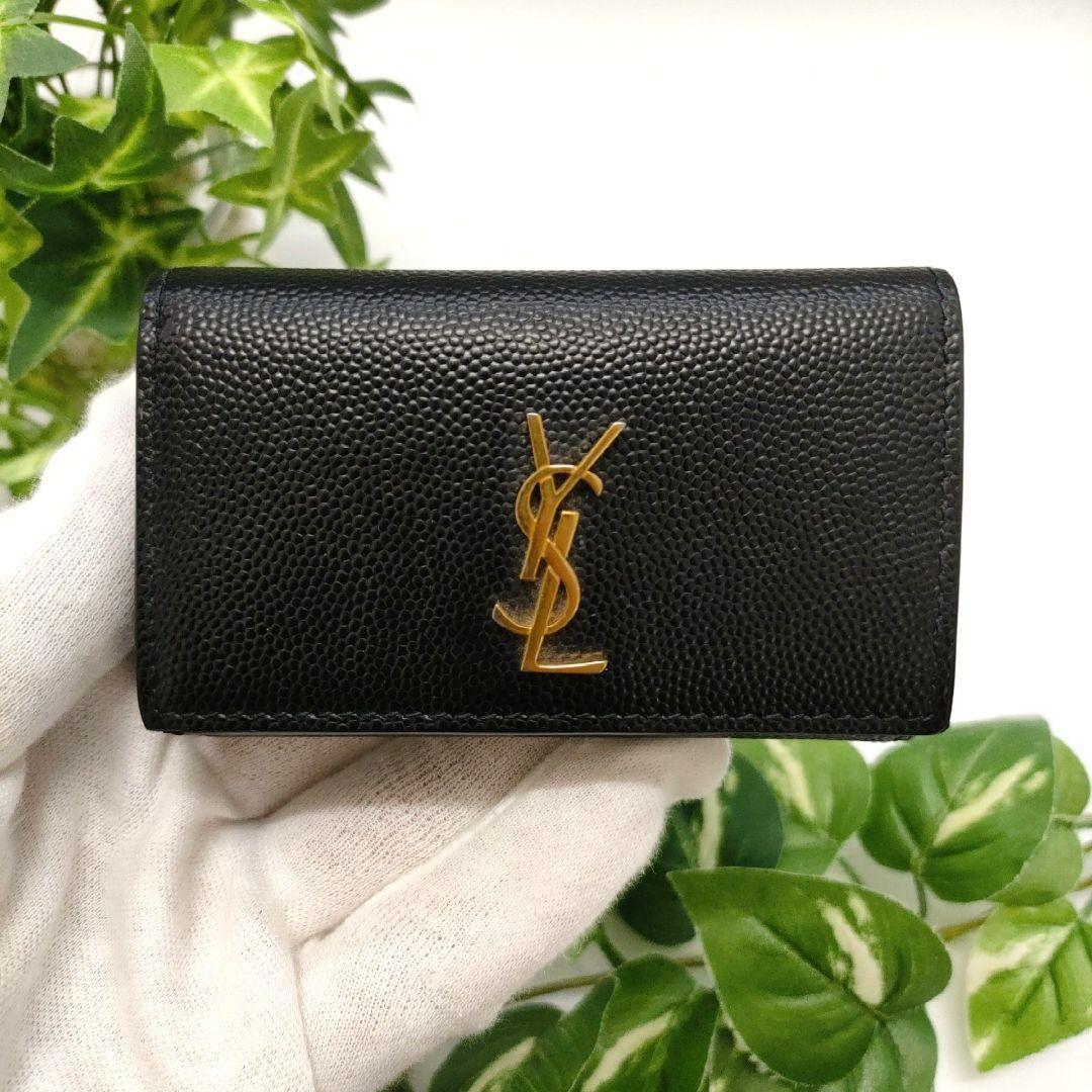 サンローラン　4連キーケース　カサンドラ　YSL　レザー　ブラック