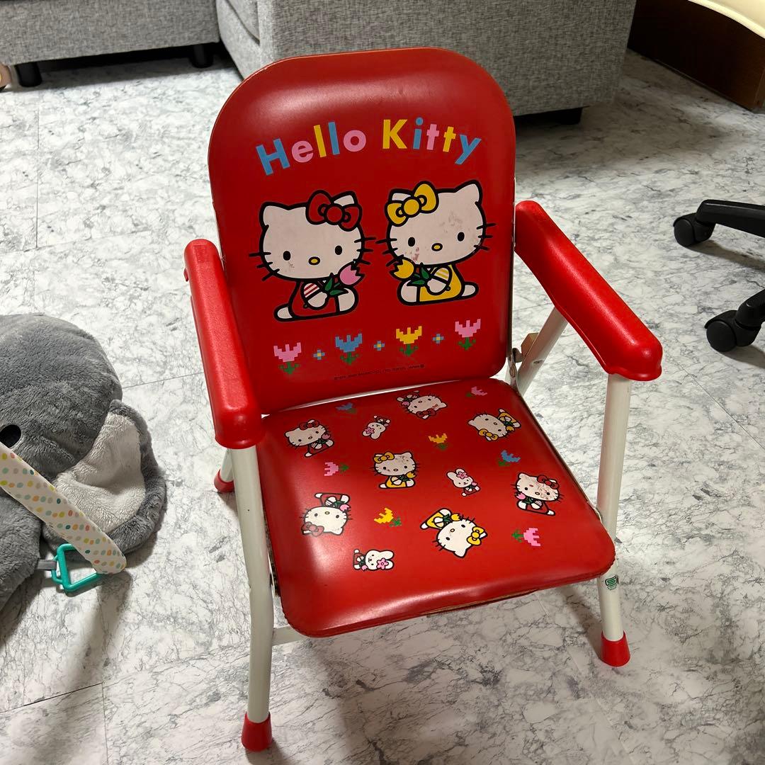 ハローキティ 折り畳み式 チェアー ベビー椅子 レトロ パイプ椅子