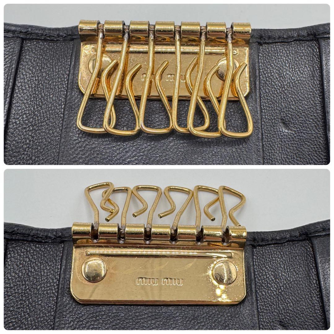 付属品完備✨ミュウミュウ　キーケース　6連　マテラッセ　ブラック