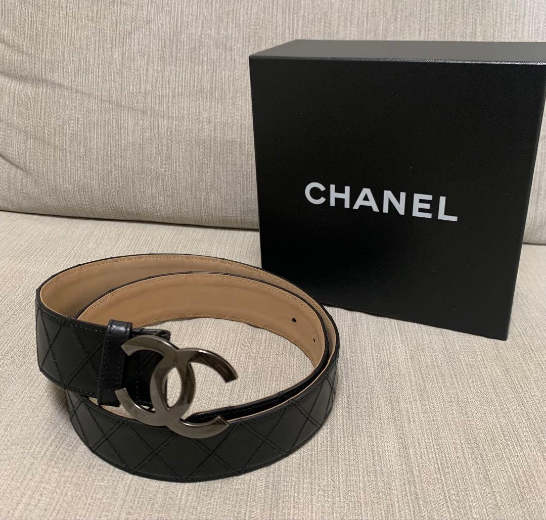 シャネル CHANEL ベルト ココマーク マトラッセステッチ レザー