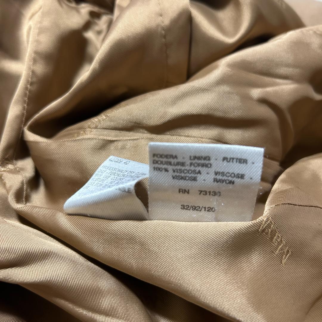 マックスマーラ ショールカラーコート キャメル100% 白タグ Aライン L