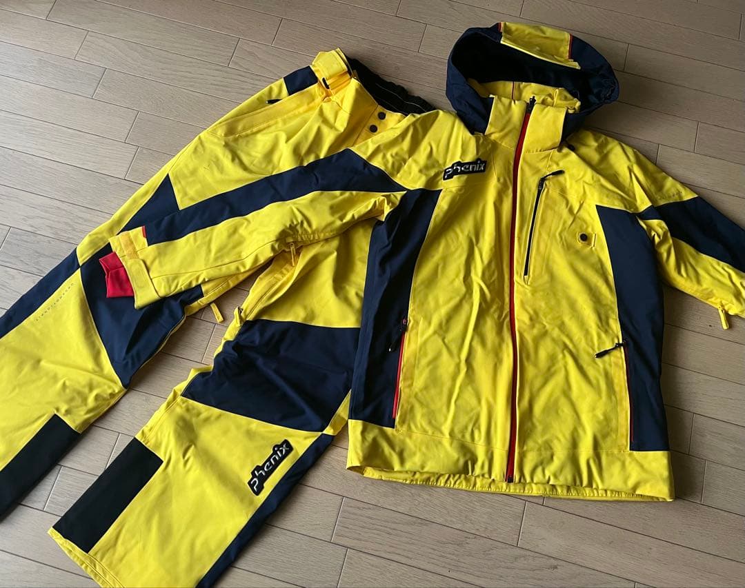 Phenix スキーウェア フード付き イエロー/ネイビー　Lサイズ