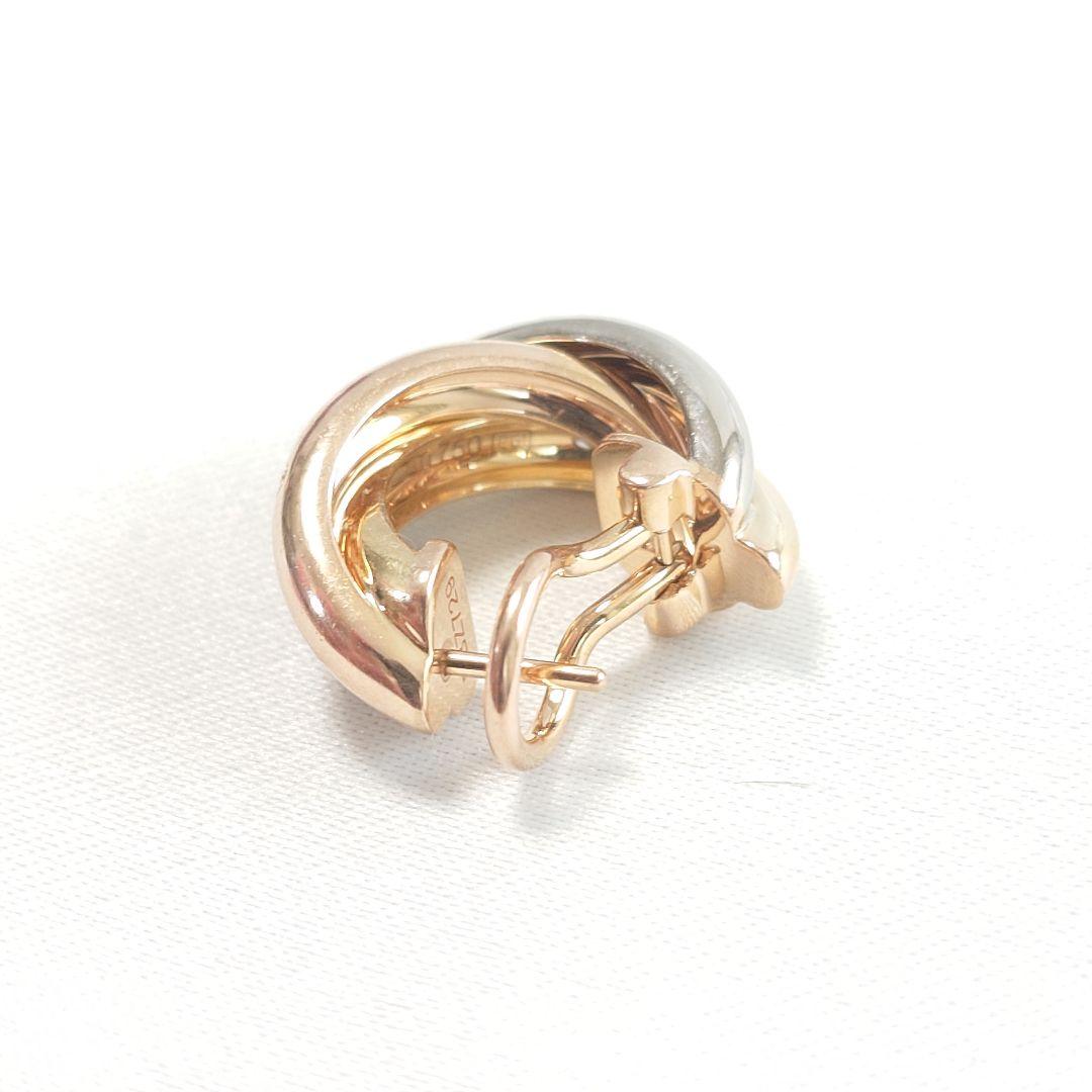 【新品仕上げ】カルティエ トリニティ フープ ダイヤピアス 片耳用 6639