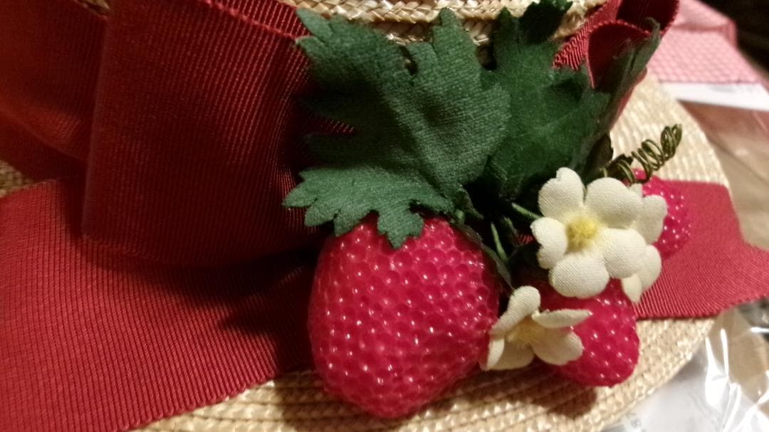 いちごギンガムリボンキャノチェ・いちごバスケット・Fサイズ