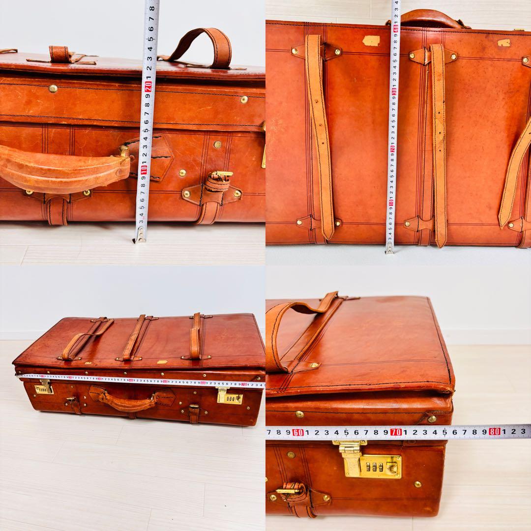 特大 ヴィンテージ 本皮 トランクケース レザートランク レトロ 古道具
