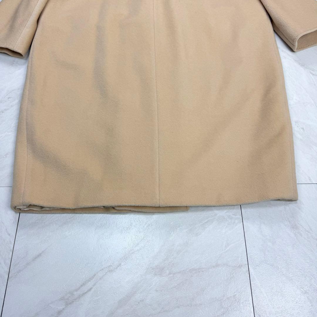 美品 マックスマーラ 白タグ カシミヤ混 ガウンコート ロング キャメル 42