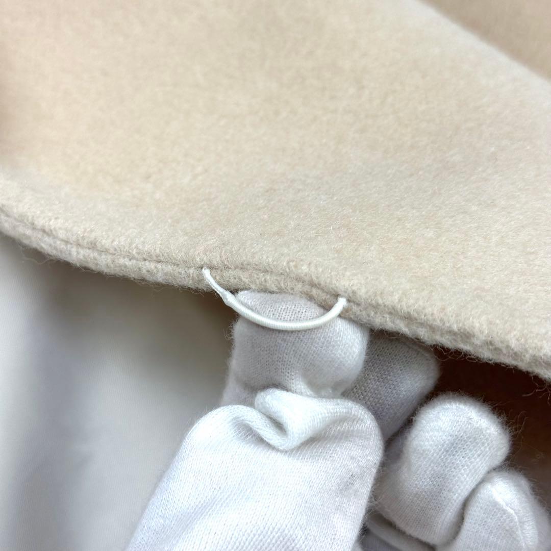 美品 マックスマーラ 白タグ カシミヤ混 ガウンコート ロング キャメル 42