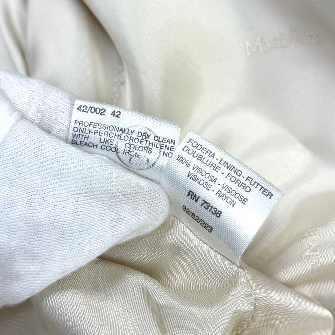 美品 マックスマーラ 白タグ カシミヤ混 ガウンコート ロング キャメル 42