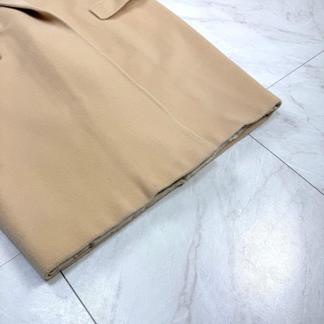 美品 マックスマーラ 白タグ カシミヤ混 ガウンコート ロング キャメル 42