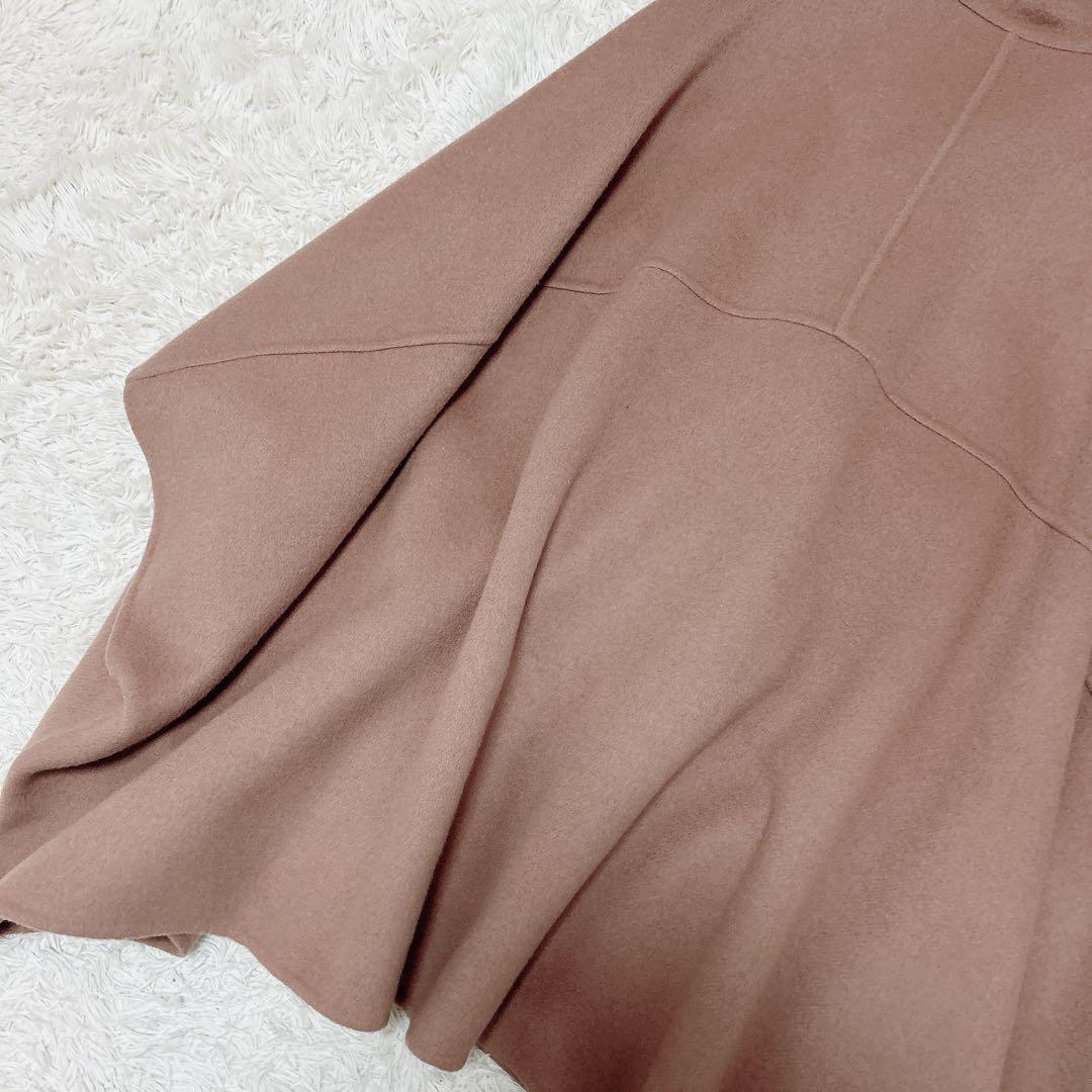 《人気》スローブイエナ スタンドカラー ダブルフェイス ポンチョ キャメル