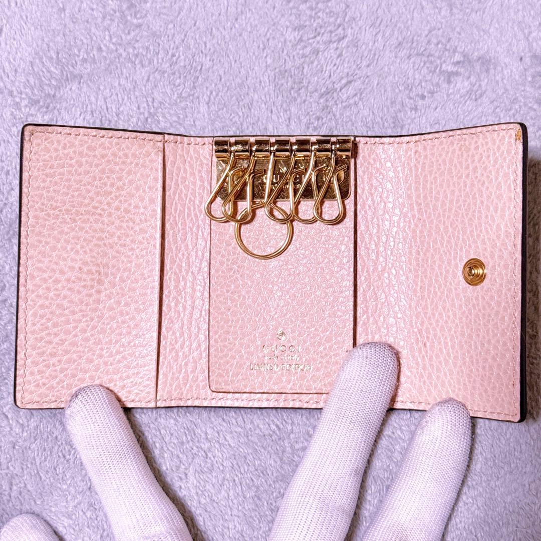 付属品完備【未使用】GUCCI キーケース 6連 GG マーモント スプリーム