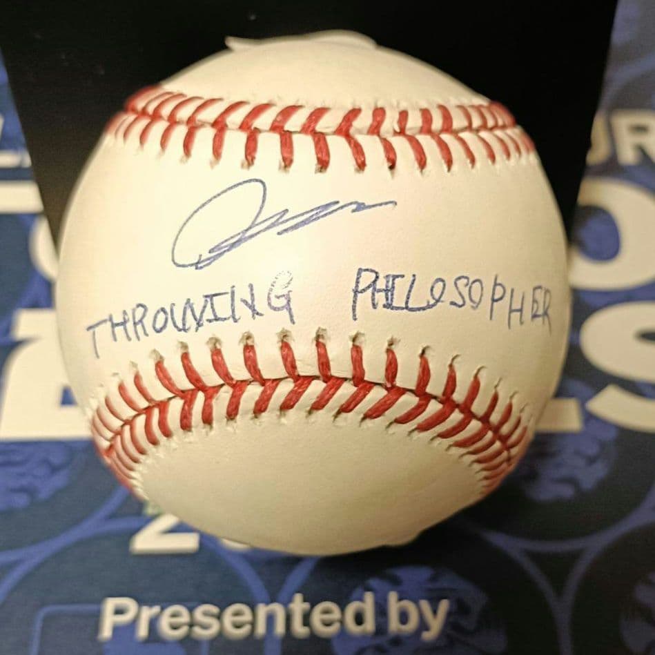 【完売品】今永昇太／直筆サインボール／シカゴ・カブス／投げる哲学者インスク入り