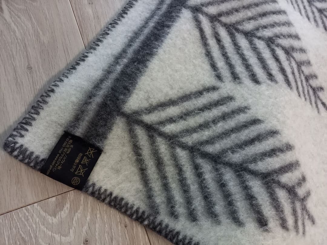 ロロスツイード Roros ウールブランケット グレー・アイボリー