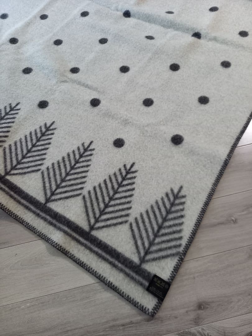 ロロスツイード Roros ウールブランケット グレー・アイボリー