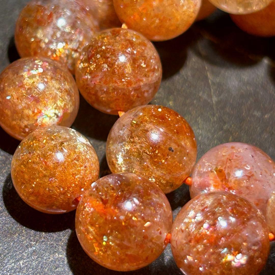 ☆高級品質！福徳大黒秘宝⑨！極美！サンストーン　ブレス