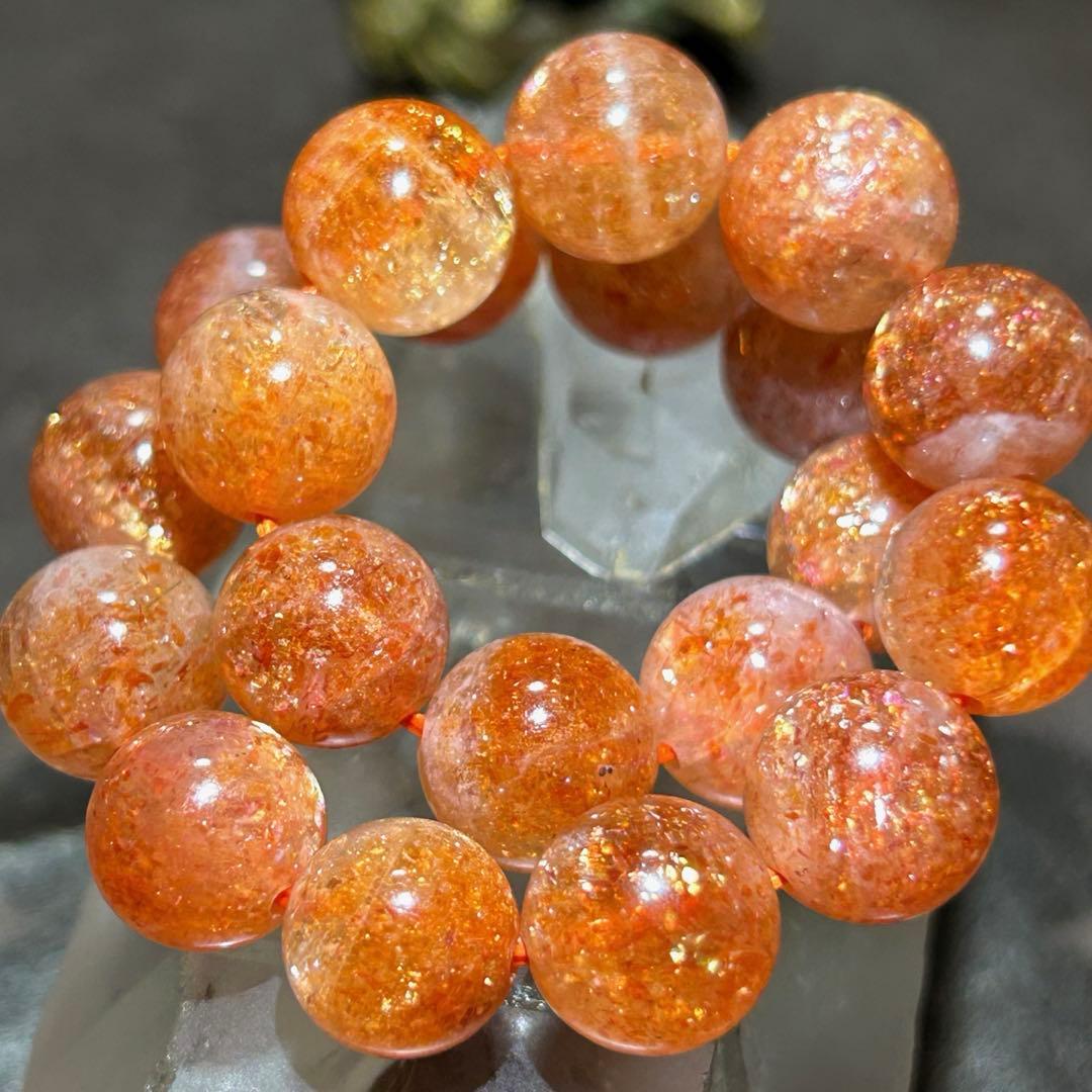 ☆高級品質！福徳大黒秘宝⑨！極美！サンストーン　ブレス