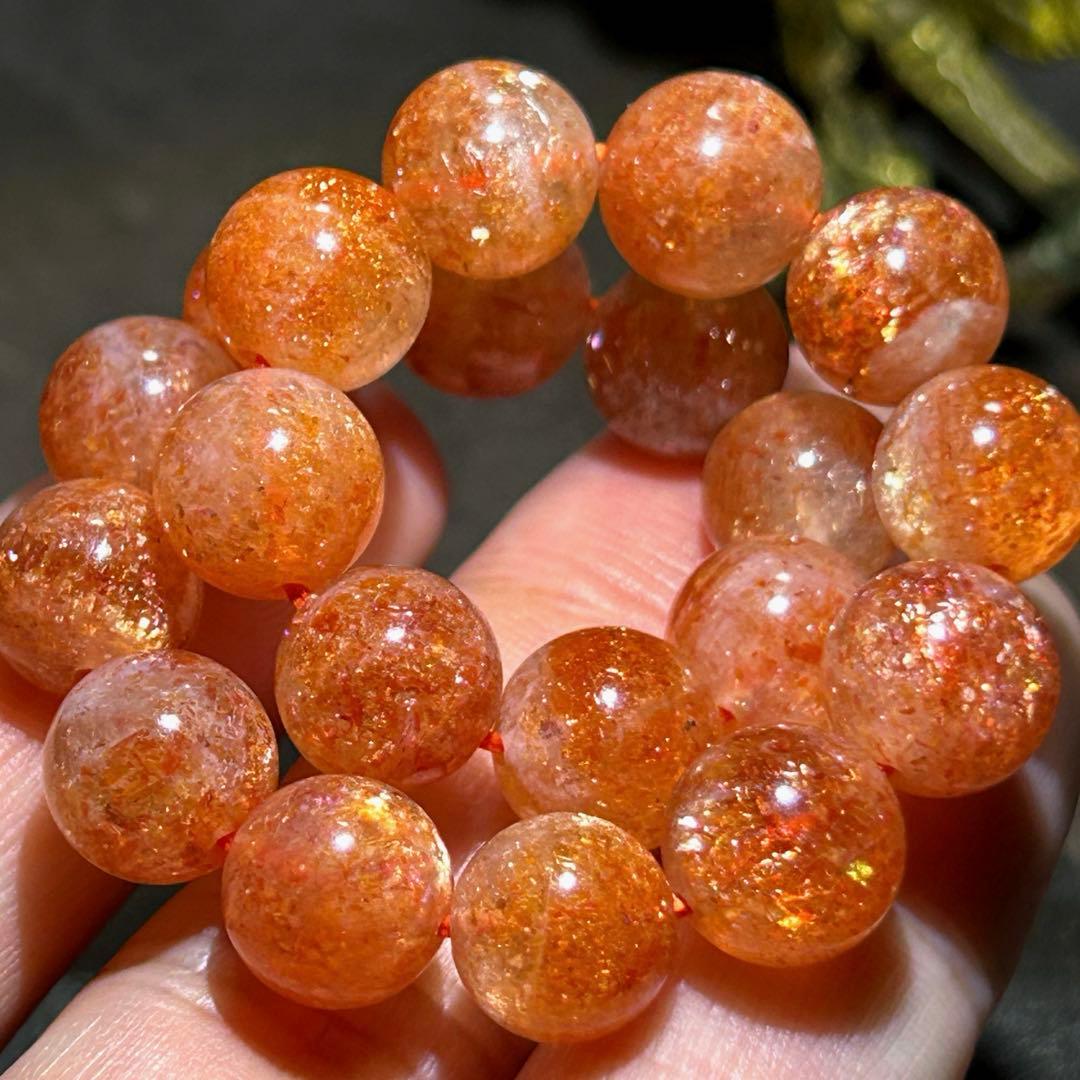 ☆高級品質！福徳大黒秘宝⑨！極美！サンストーン　ブレス