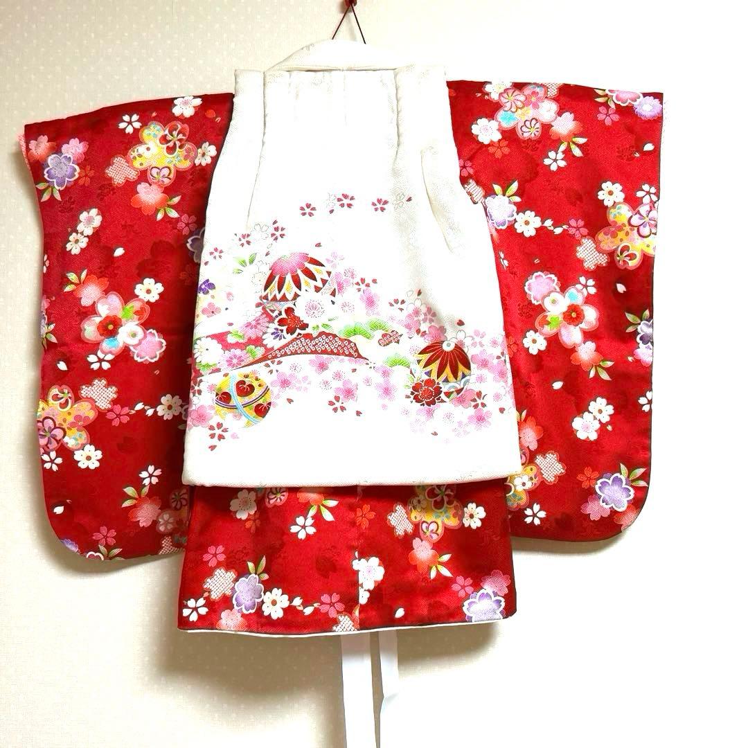 七五三　正絹　３歳着物セット