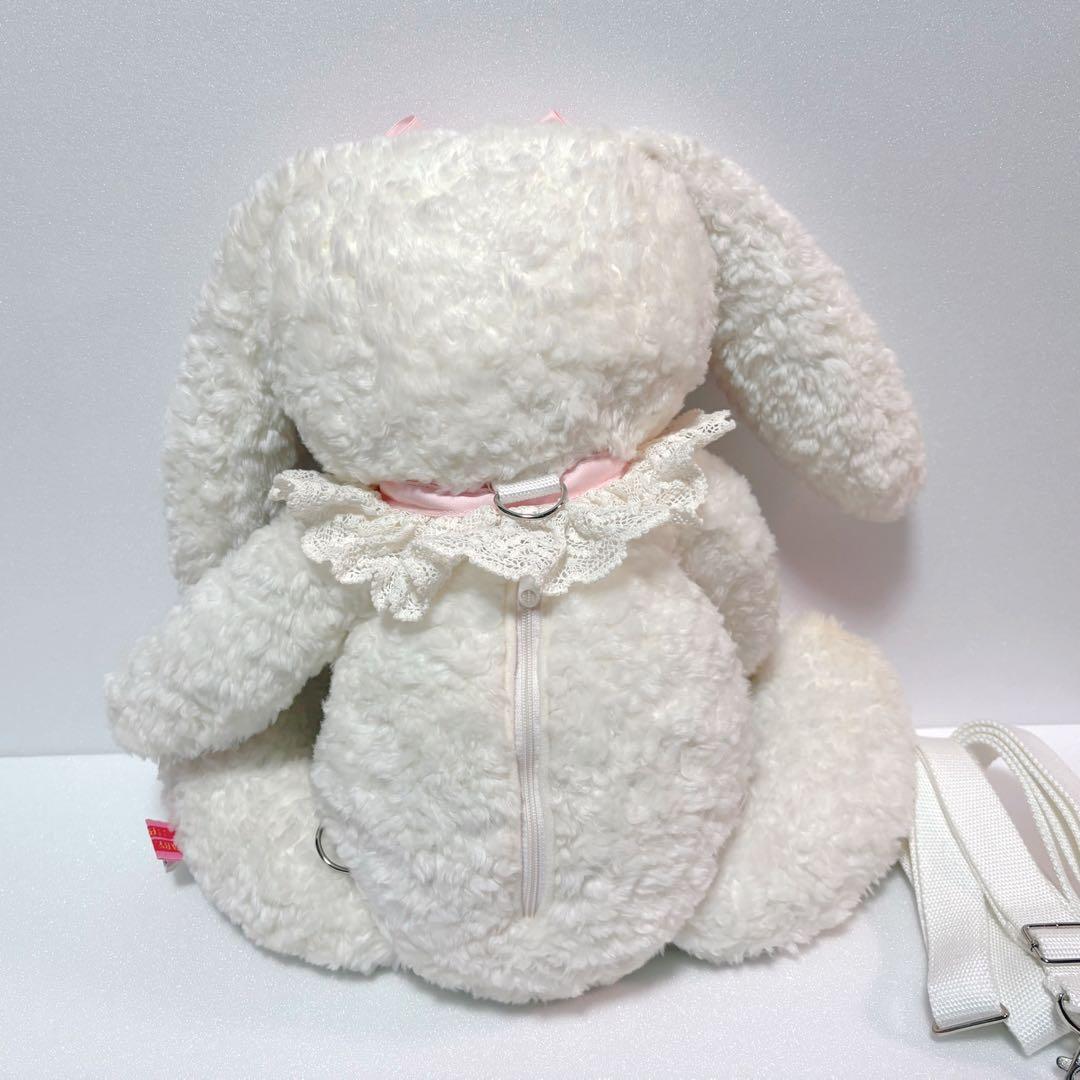 うさくみゃちゃん リュック 大 白 ピンク