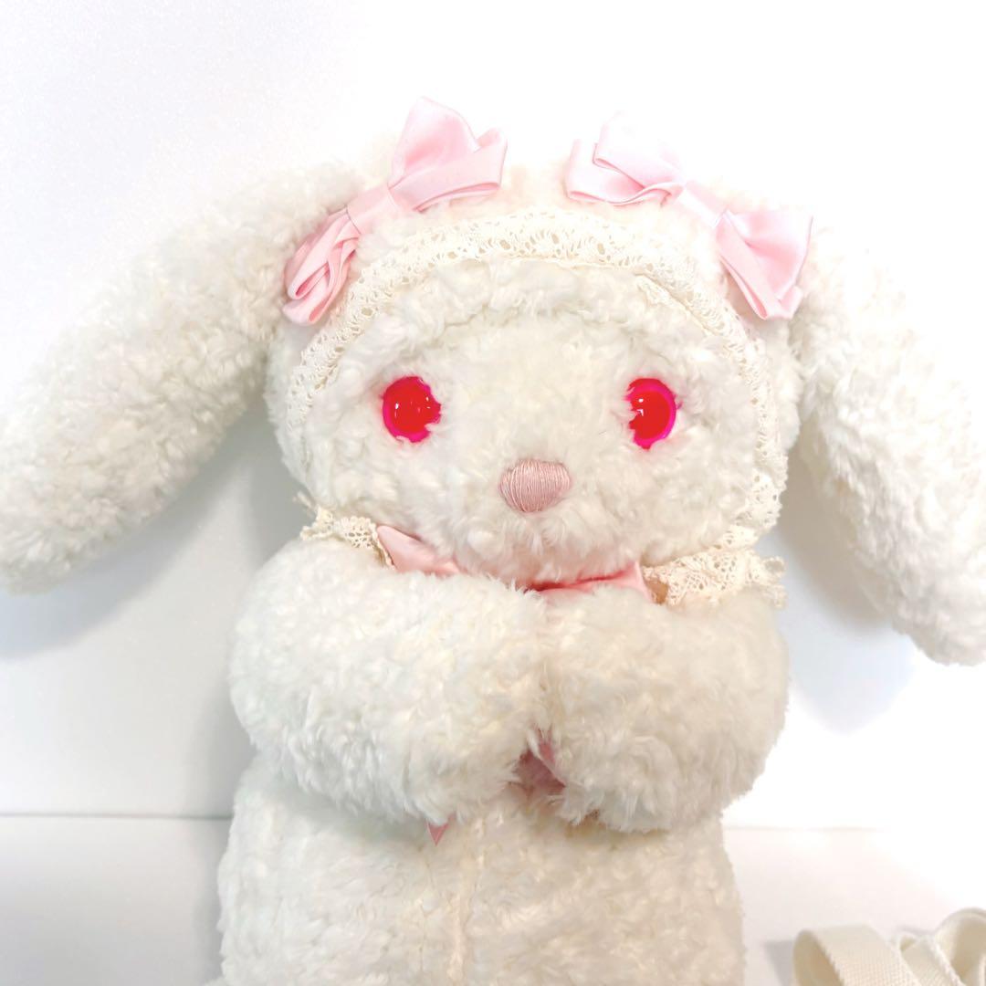 うさくみゃちゃん リュック 大 白 ピンク