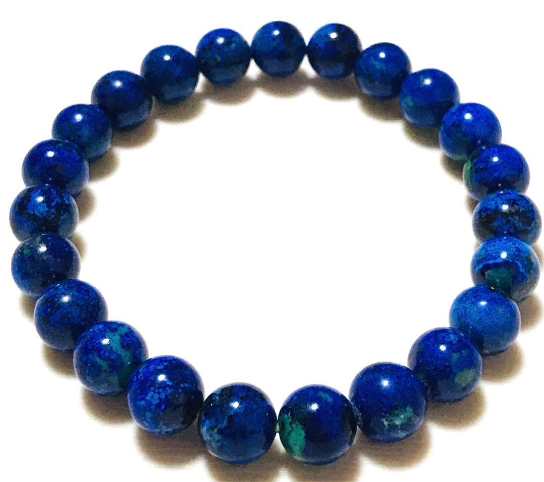 高品質　コンゴ産　アズロマラカイト　ブレスレット　天然石　アズライト　マラカイト