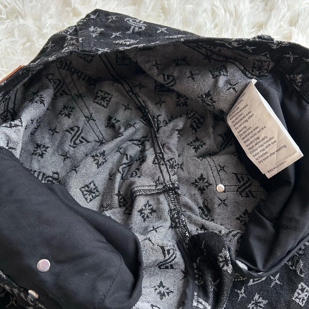 美品 完売品 supplier モノグラム ストレート デニム 総柄 M ロゴ