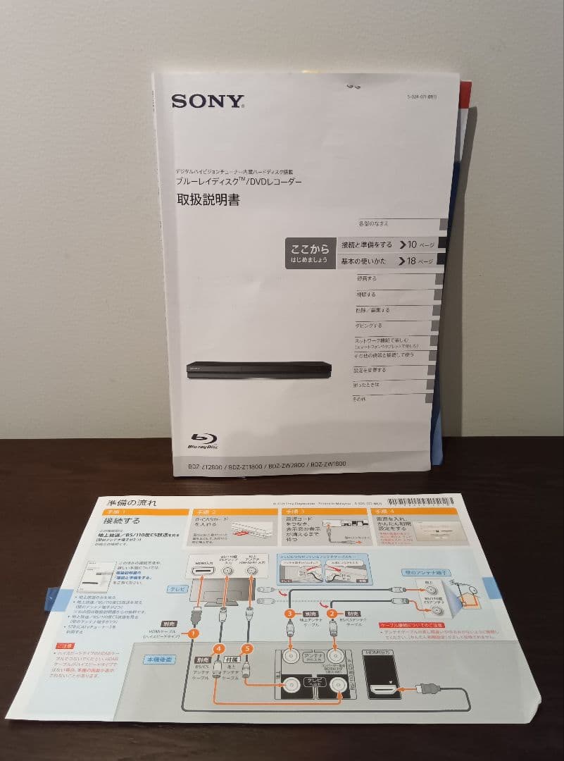 [SONY]ブルーレイディスクレコーダー[型番]BDZZW1800