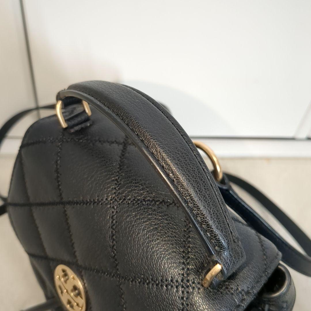 極美品 トリーバーチ ウィラ リュック キルティング ゴールド ロゴ ブラック