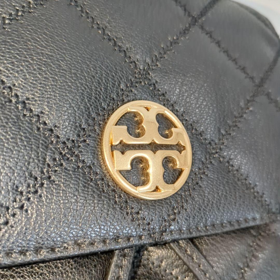 極美品 トリーバーチ ウィラ リュック キルティング ゴールド ロゴ ブラック