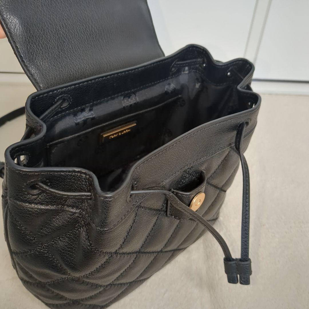 極美品 トリーバーチ ウィラ リュック キルティング ゴールド ロゴ ブラック