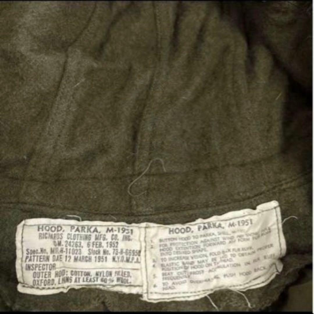 50s 米軍　実物　M51フード　M1951 PARKA コヨーテファ ⑤