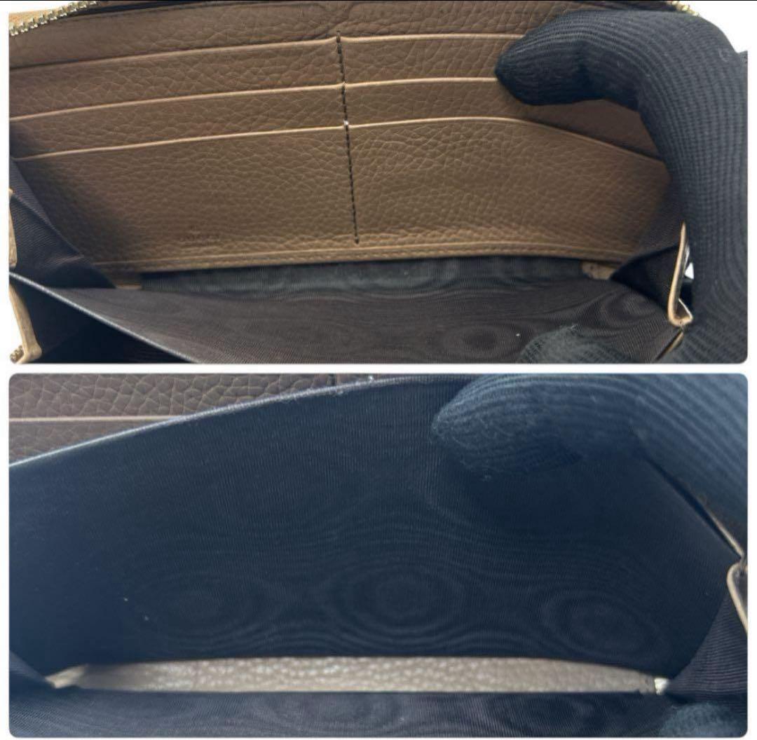 【極美品】GUCCI ソーホー GG ベージュ ラウンドファスナー長財布 レザー