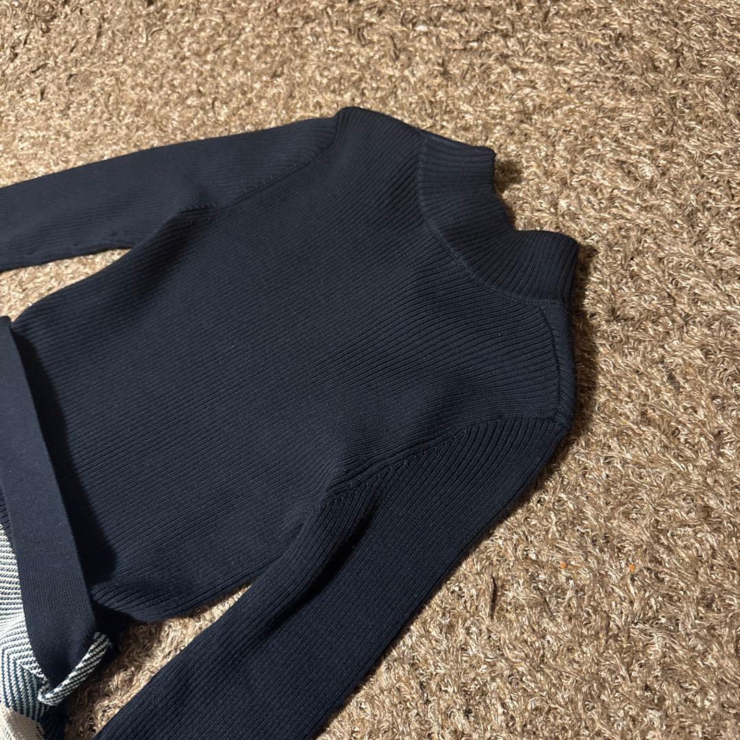 【美品】ブルーレーベルクレストブリッジ　ドッキングチェックワンピース　リボン