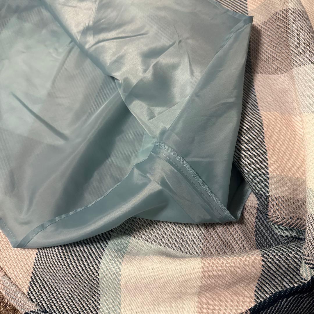 【美品】ブルーレーベルクレストブリッジ　ドッキングチェックワンピース　リボン