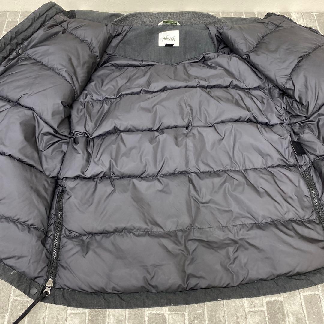 N599♪ NANGA ダウンジャケット　M フードなし　グレー