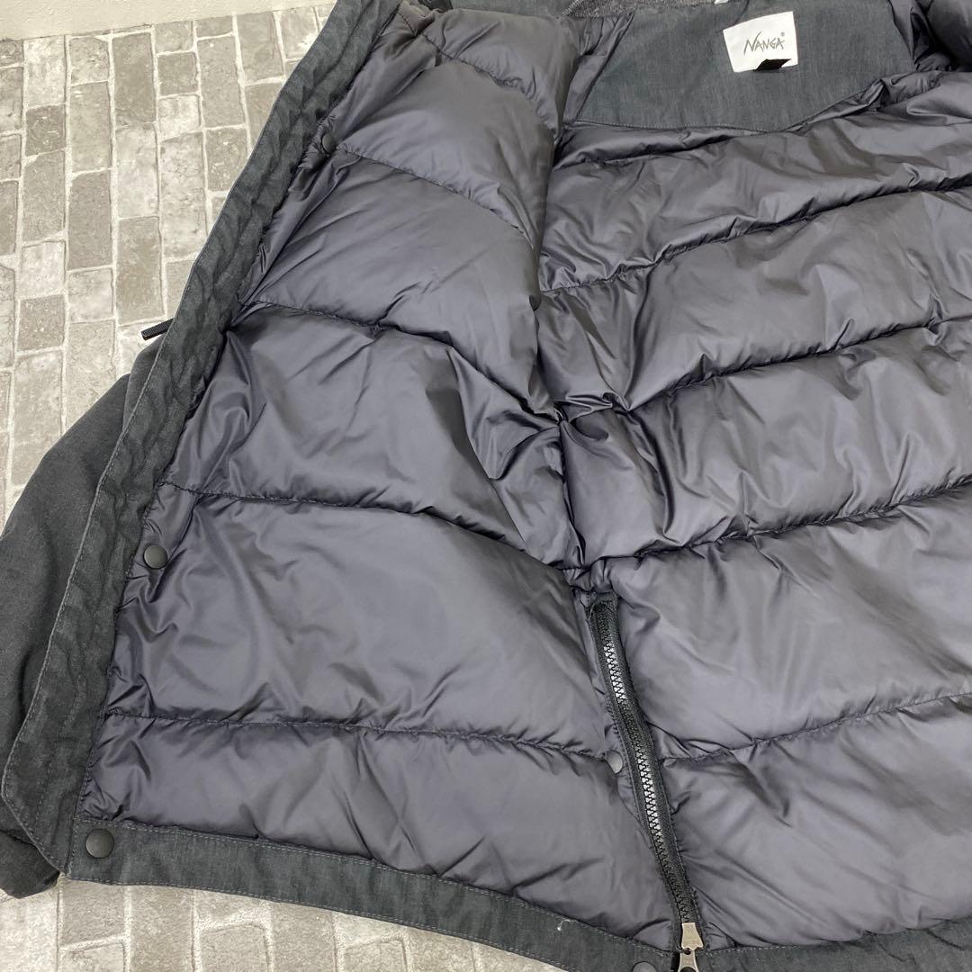 N599♪ NANGA ダウンジャケット　M フードなし　グレー