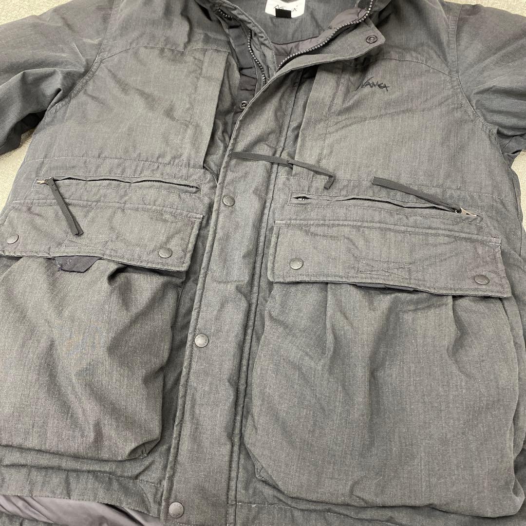 N599♪ NANGA ダウンジャケット　M フードなし　グレー