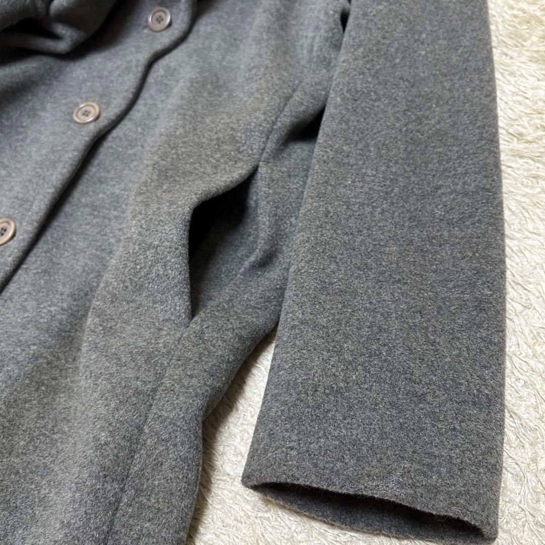 着丈125 マックスマーラ アンゴラ混 ロングコート マキシ丈 ウール グレー