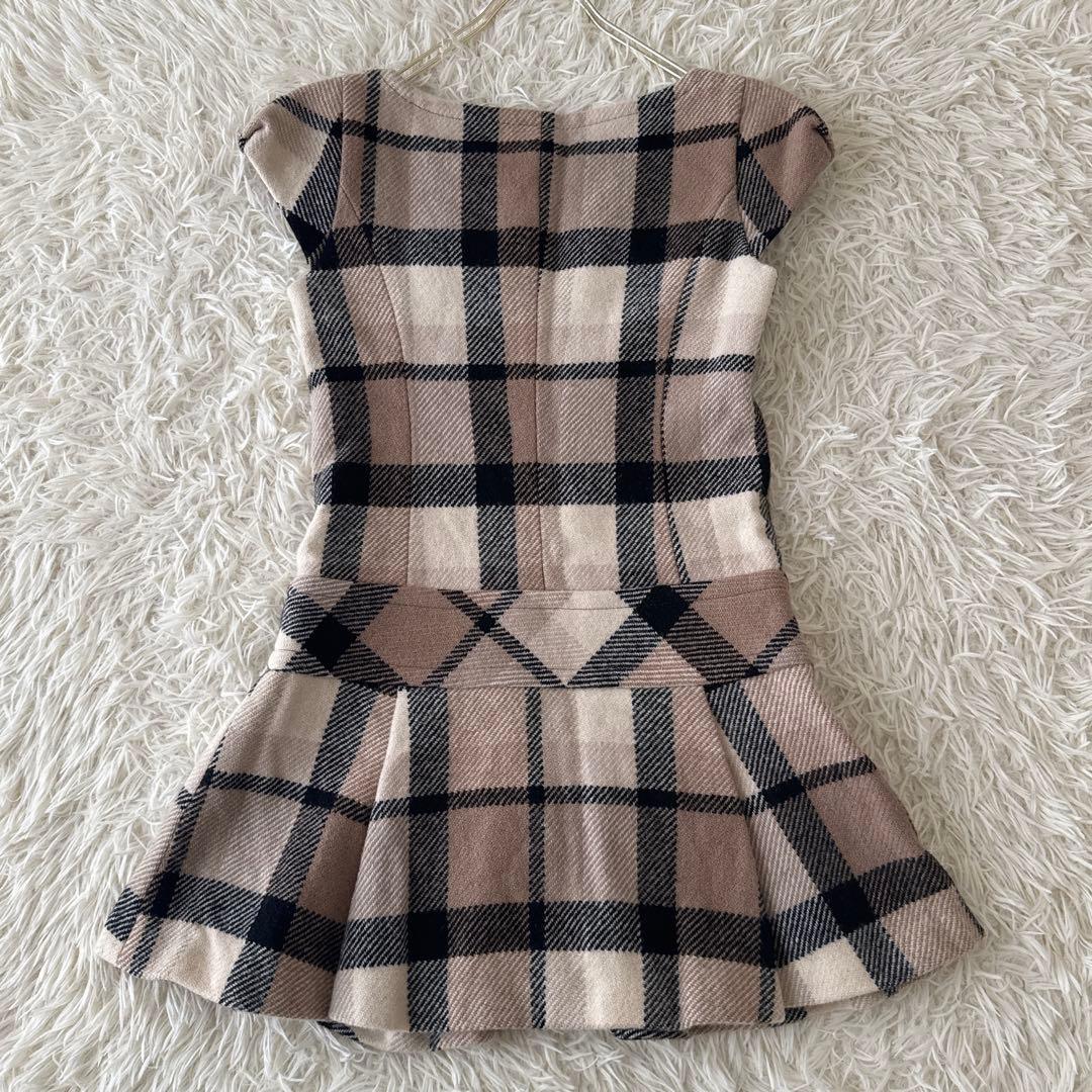バーバリーブルーレーベル✨ワンピース ホース刺繍 ロゴ刻印 ノバチェック 38
