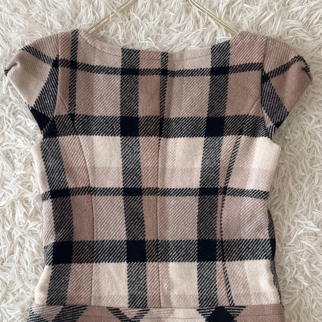バーバリーブルーレーベル✨ワンピース ホース刺繍 ロゴ刻印 ノバチェック 38