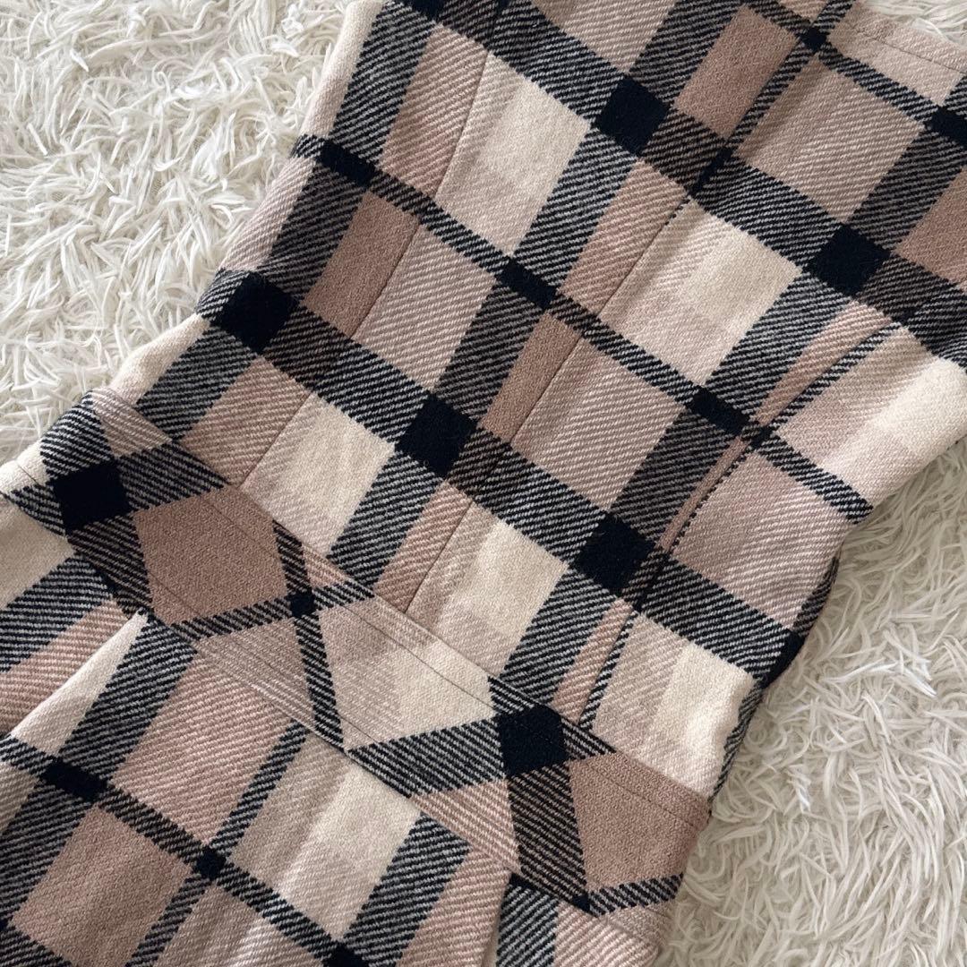 バーバリーブルーレーベル✨ワンピース ホース刺繍 ロゴ刻印 ノバチェック 38