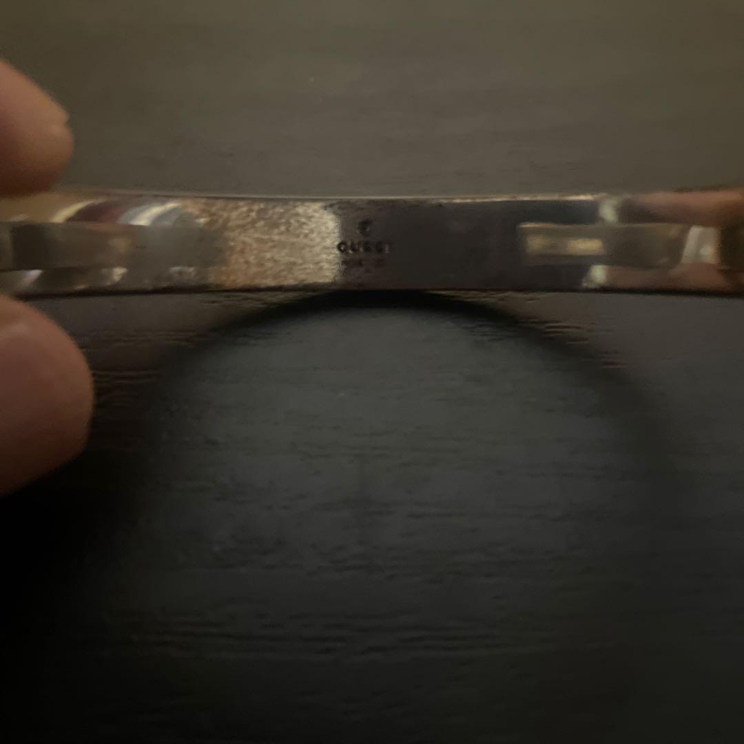 GUCCI グッチ ブレスレット バングル サイズ18 GG＆ビー 蜂 シルバー