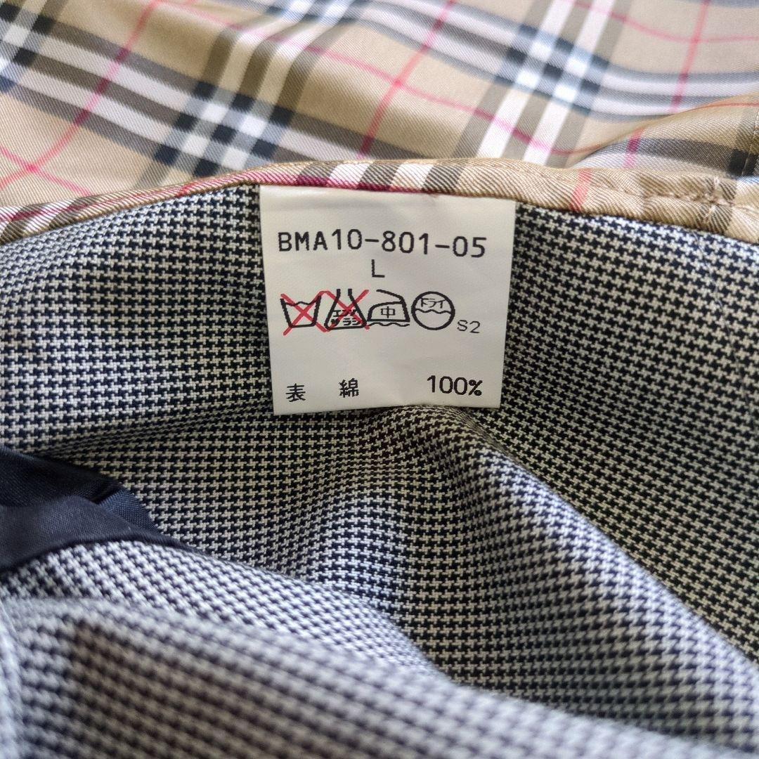 バーバリーブラックレーベル ステンカラーコート ノバチェック 千鳥格子 メンズ