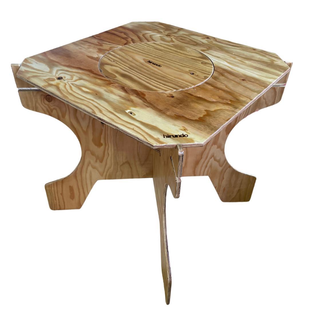 B品】hirundo 組立式七輪テーブル・チェアセット アウトドア