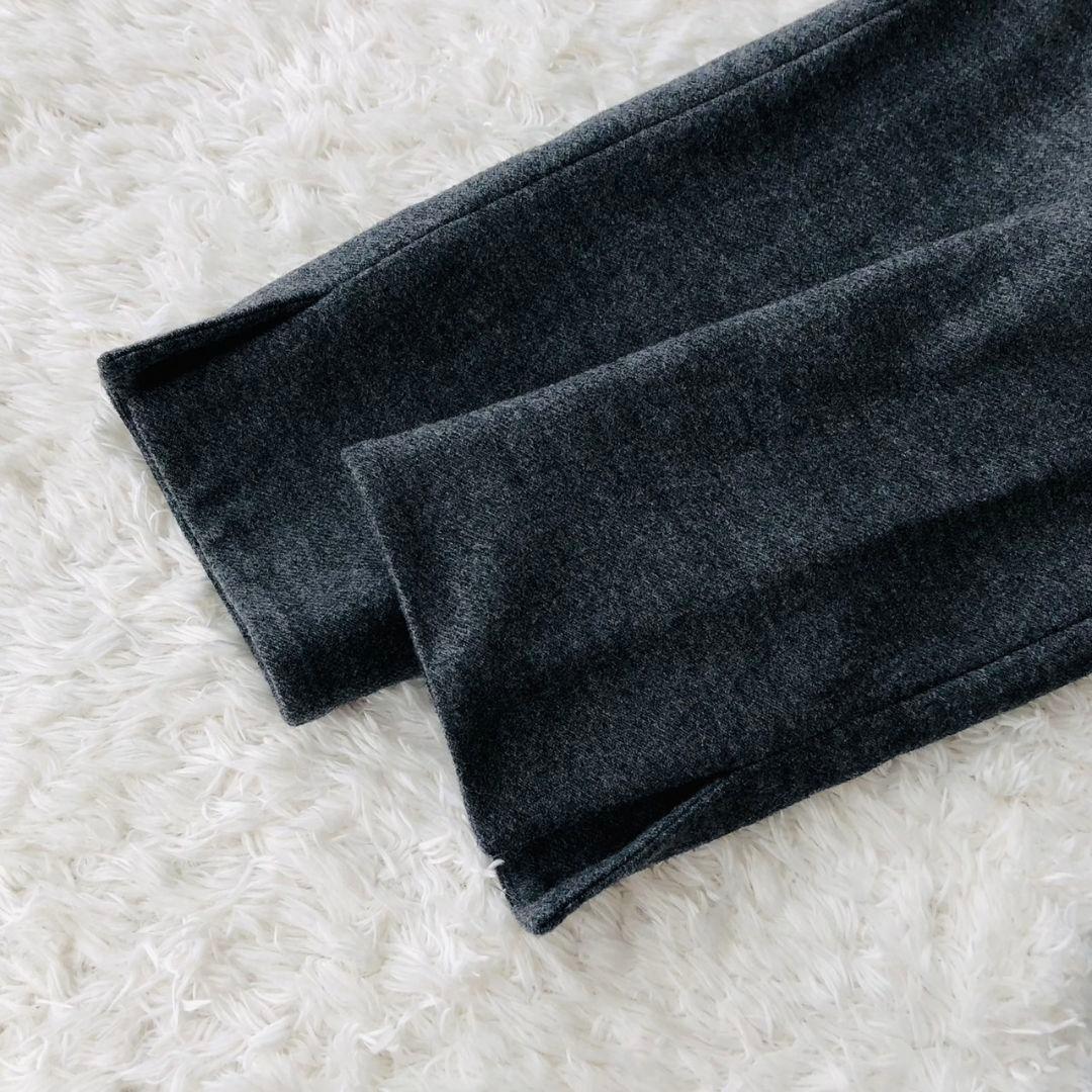 エムズグレイシー コート ロング リボン ティアード ノーカラー グレー M