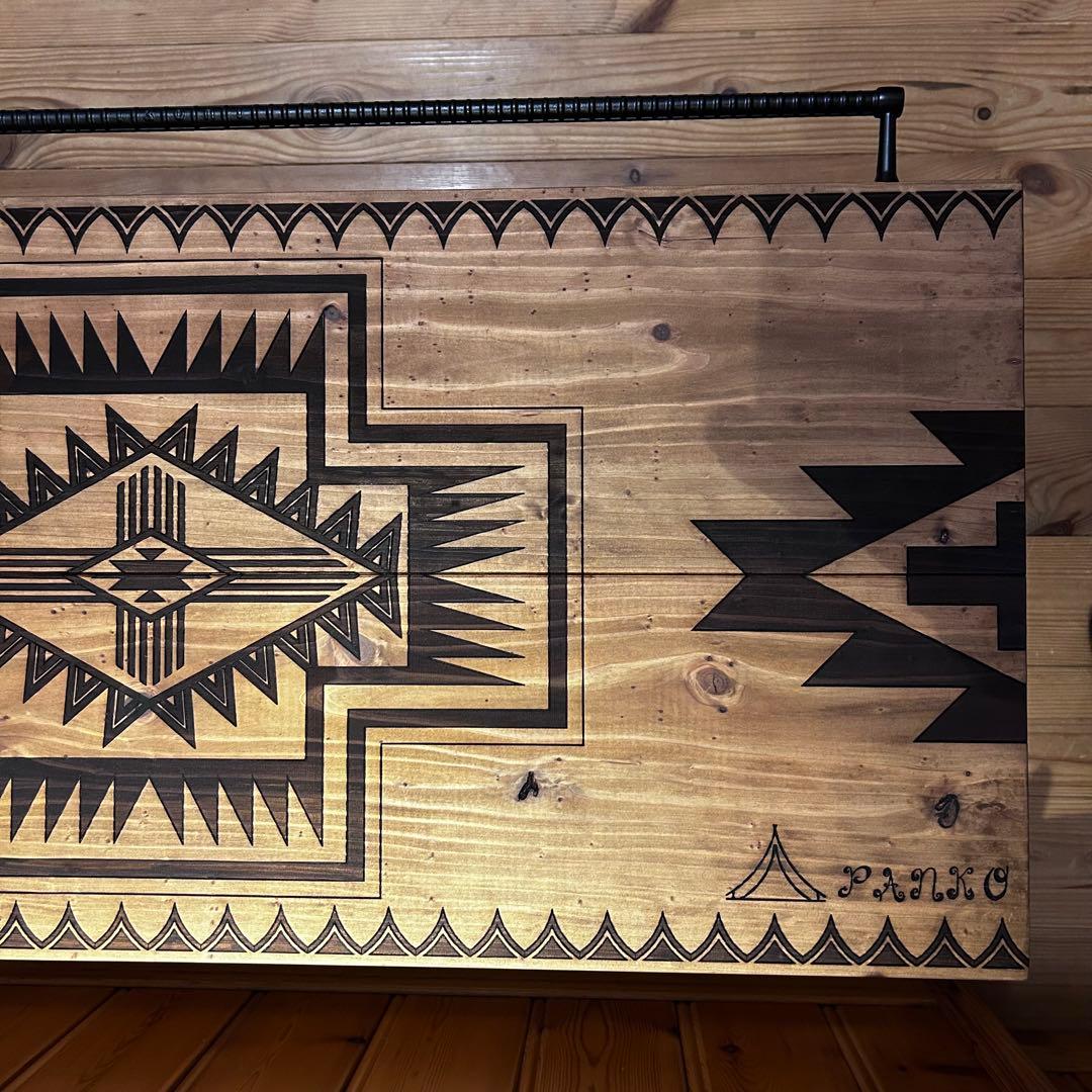 No.546 アイアンローテーブル オルテガテーブル　ネイティブ柄