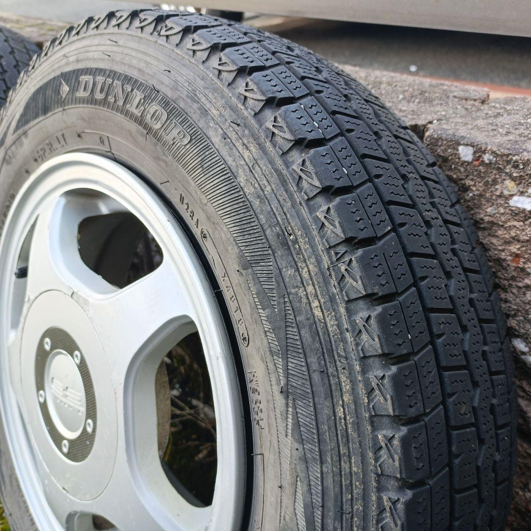 軽トラ アルミホイール＋スタッドレスタイヤ 145R12 6PR 2本セット①