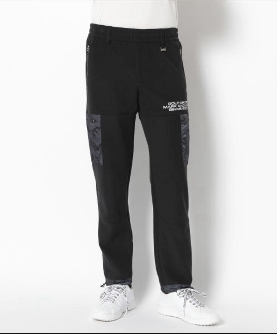 【MARK & LONA】　ブラック　ゴルフパンツ　フリース　L