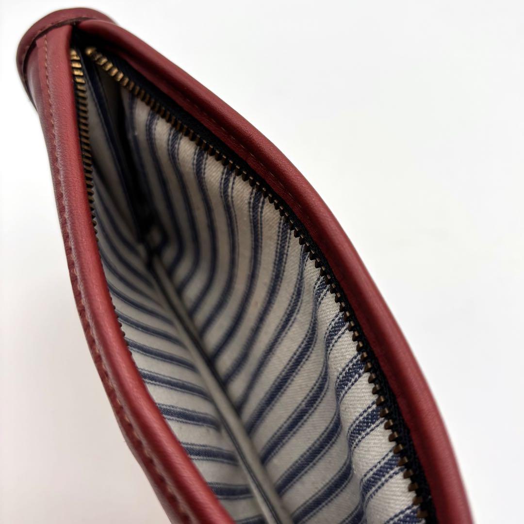 美品・希少】オールドコーチ ポーチ レザー チャーム レッド - メルカリ