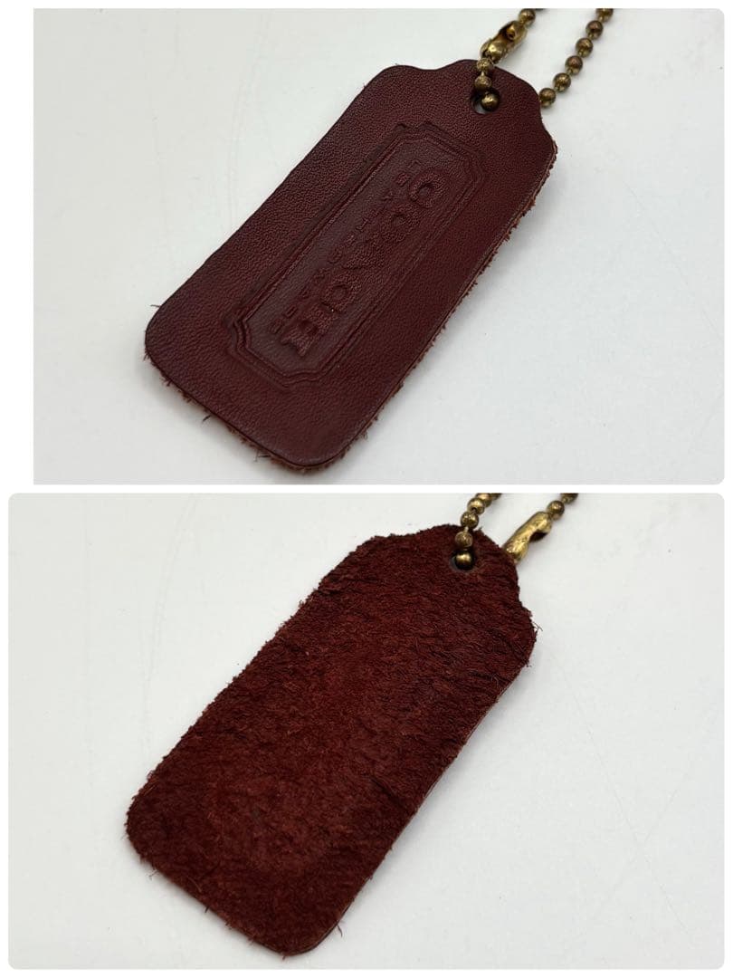 美品・希少】オールドコーチ ポーチ レザー チャーム レッド - メルカリ